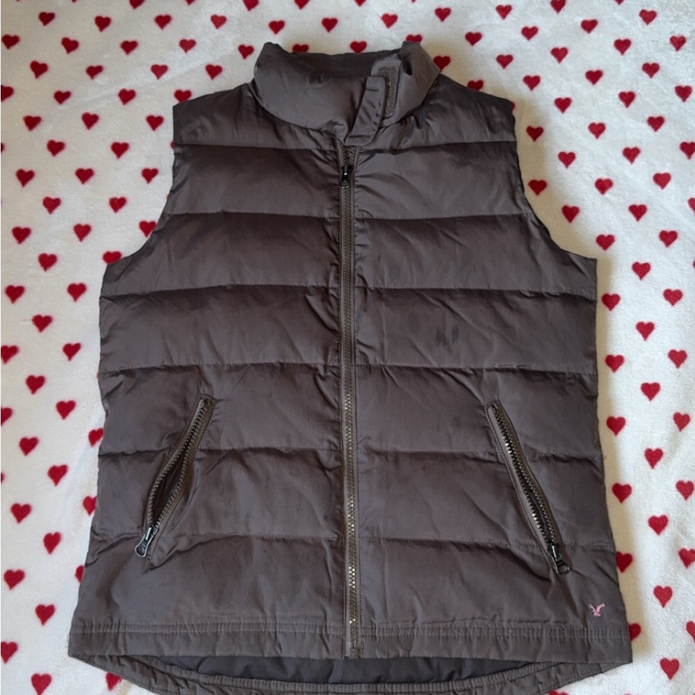 American Eagle Outfitters Brown Puffer Vest